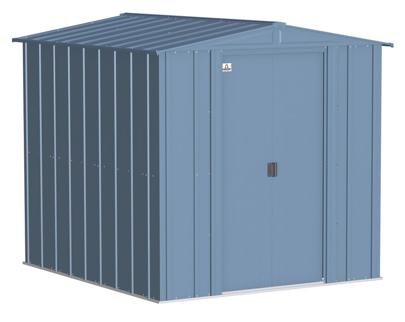 Classic Galvanized Steel Storage Shed, Blue Grey, 6-ft x 7-ft F4G1