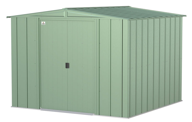 Classic Galvanized Steel Storage Shed, Sage Green, 8-ft x 8-ft Z5Q7