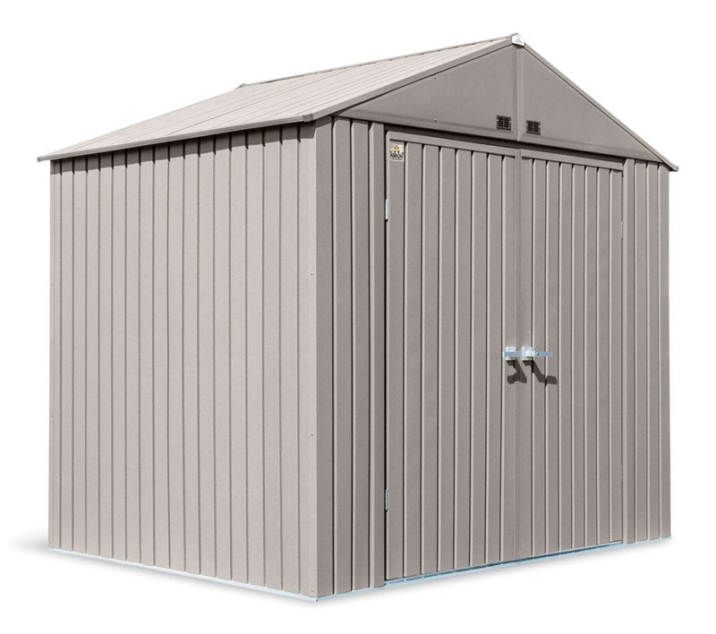 Elite Steel Storage Shed with Pent Roof, Cool Grey, 8-ft x 6-ft N4T3