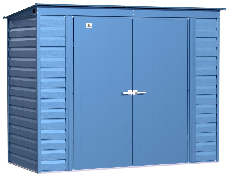 Select Galvanized Steel Storage Shed, Blue Grey, 8-ft x 4-ft C5X6