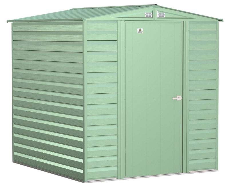 Select Galvanized Steel Storage Shed, Sage Green, 6-ft x 7-ft X3R6