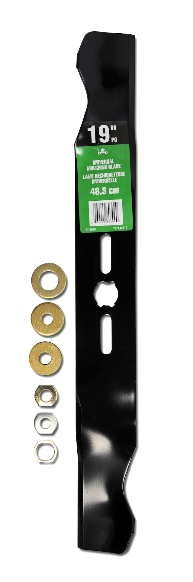 Universal Lawn Mower Replacement Mulching Blade, 19-in, Black K9L0