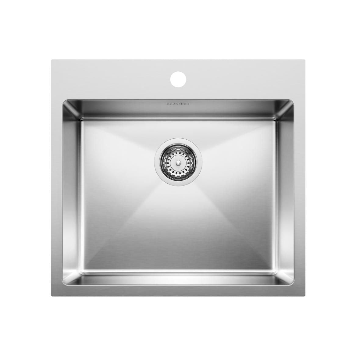 Quatrus R15 22-in Single Bowl Dual Mount Stainless Steel Kitchen Sink J6D6 - product image 1