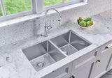 Quatrus R15 32-in 50/50 Double Bowl Undermount Stainless Steel Kitchen Sink A8P8 - product image 2