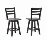 Aaron Oak/Dark Grey Swivel Counter/Bar Stool with Back Rest, 2-pc R1X4 - product image 1