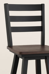 Aaron Oak/Dark Grey Swivel Counter/Bar Stool with Back Rest, 2-pc R1X4 - product image 2