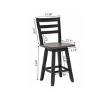 Aaron Oak/Dark Grey Swivel Counter/Bar Stool with Back Rest, 2-pc R1X4 - product image 3