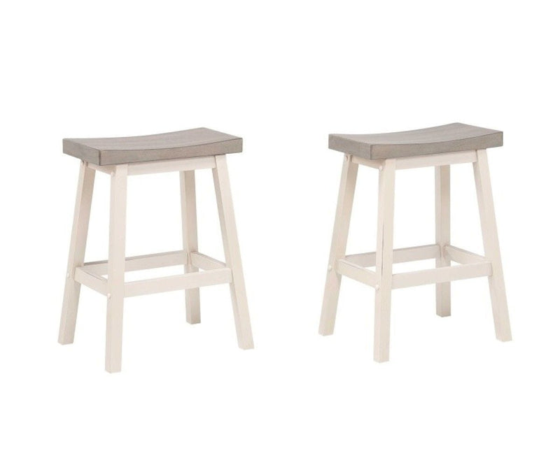 Asher Grey/White Backless Counter/Bar Stool, 2-pc S4V4