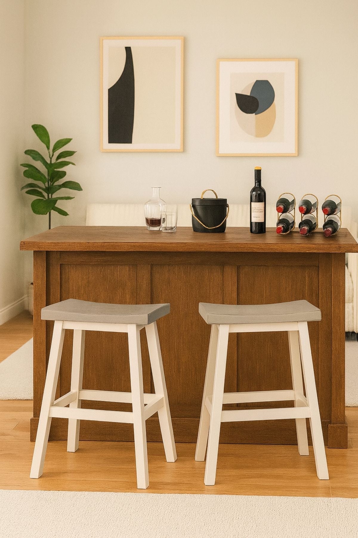 Asher Grey/White Backless Counter/Bar Stool, 2-pc S4V4 - product image 5