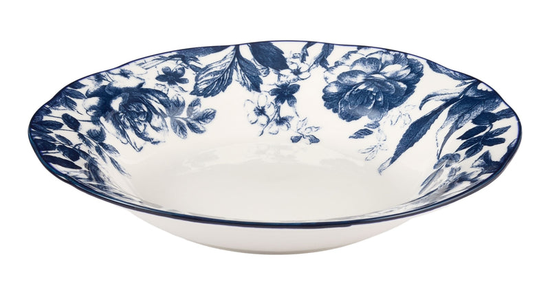 Augusta Stoneware Dinner Bowl, 1-pc, White/Blue Floral Y6X0
