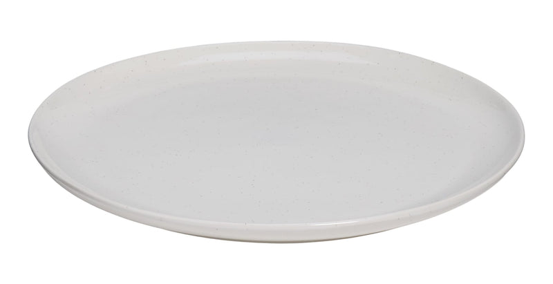 Bettina Glossy Stoneware Dinner Plate, 1-pc, White Speckle B8E0