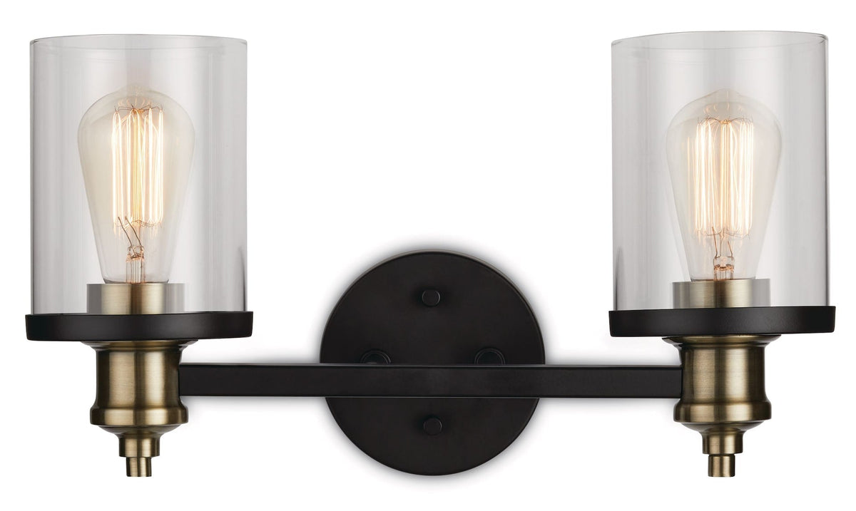 Calliet 2-Light Vanity Light, Matte Black/Brass W4Q2 - product image 1