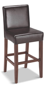 Parsons Wood & PU Leather Bar Stool With Backrest, Dark Brown T0G0 - product image 1