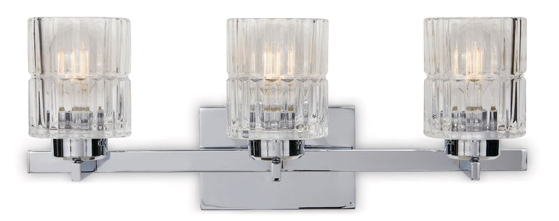 Waverly 3-Light Vanity Light Fixture with Clear Glass Shades, Chrome O7L9