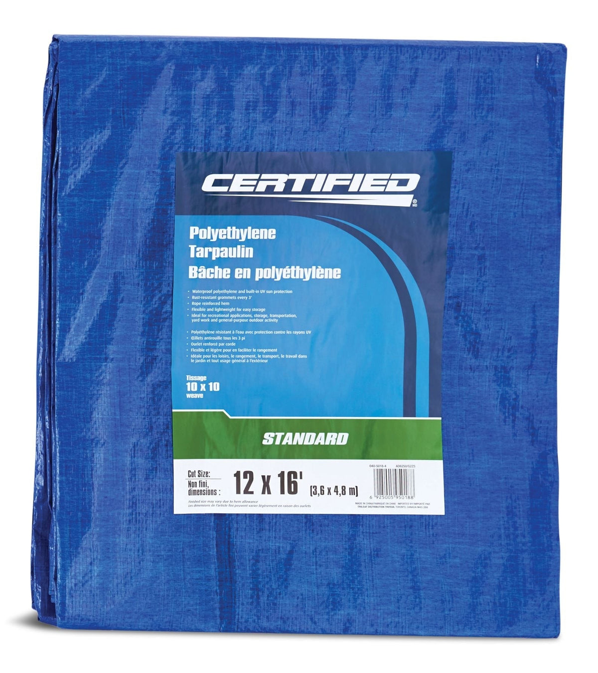 Standard Duty Poly Tarp, Waterproof, 12-ft x 16-ft H4T8 - product image 1