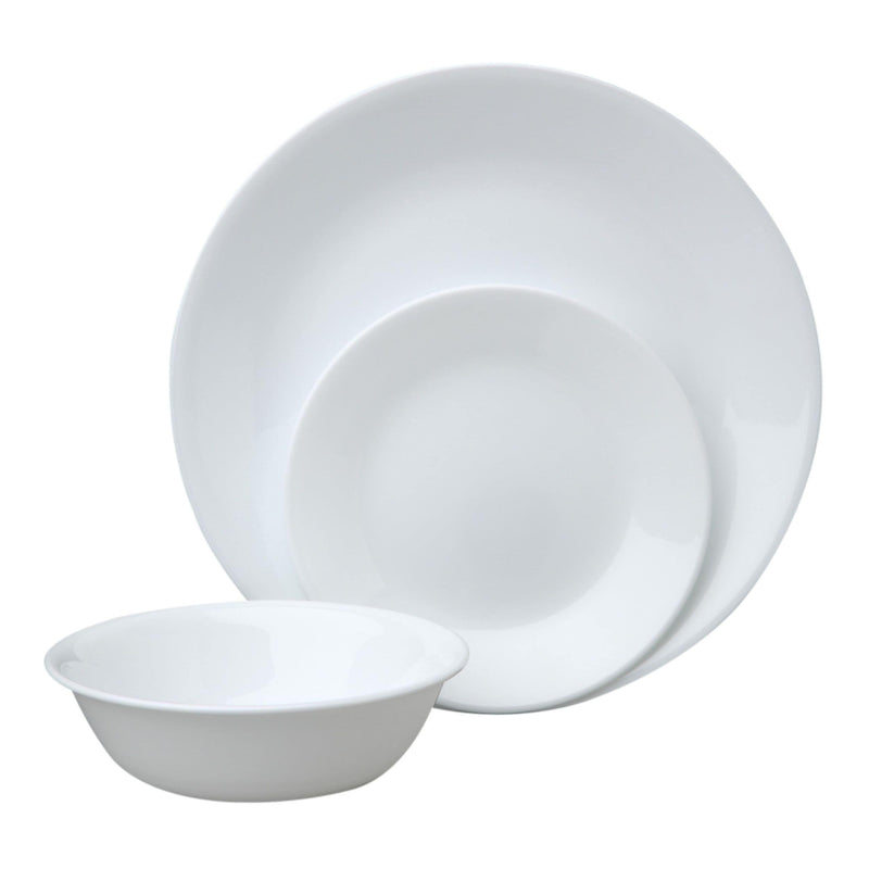 Winter Frost Glass Dinnerware Set, Serves 6, 18-pc, White M9S9