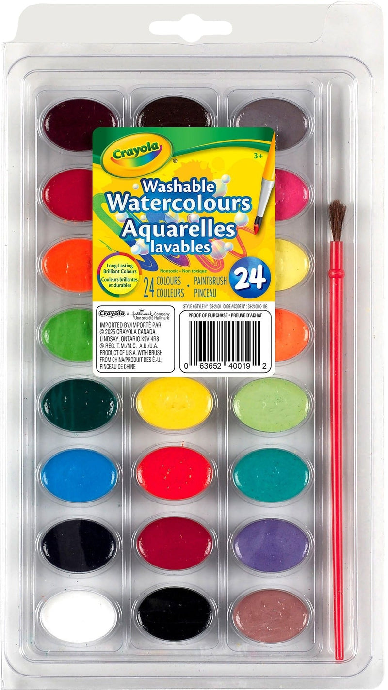 Super Tips Washable Watercoulour Paints, 24 Pieces, Multicolour H5V6