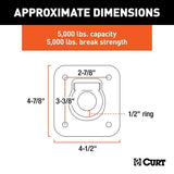 83600 1-1/2-in x 1-1/2-in Recessed Tie-Down Ring (5000-lb, Clear Zinc) C7H5 - product image 2