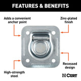 83600 1-1/2-in x 1-1/2-in Recessed Tie-Down Ring (5000-lb, Clear Zinc) C7H5 - product image 3