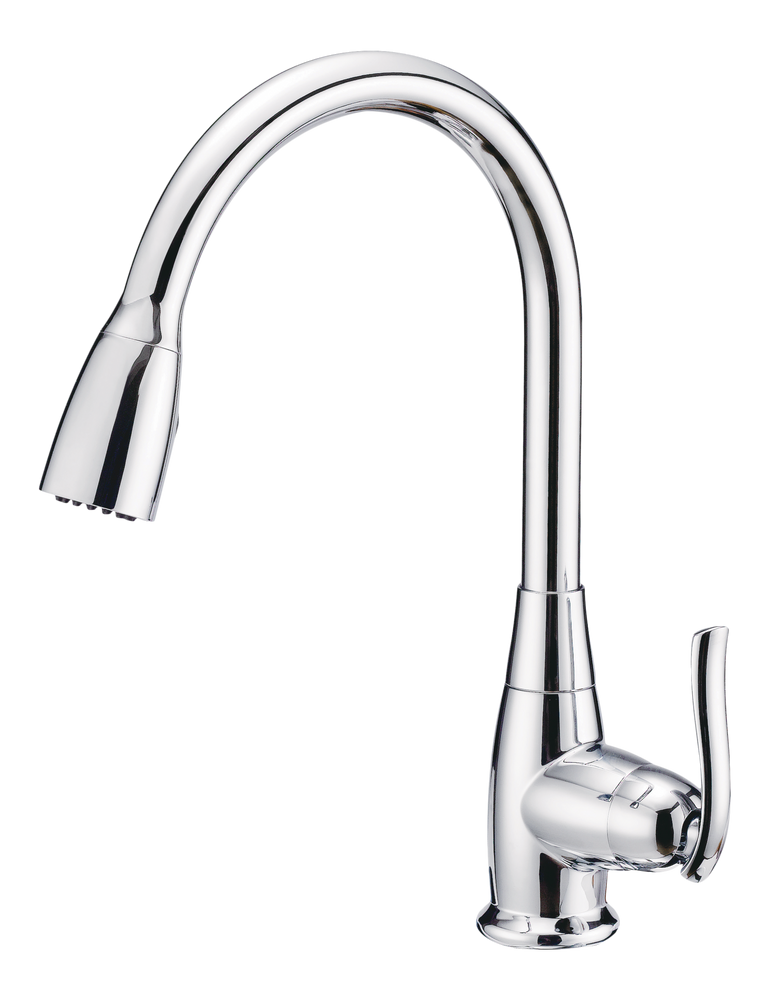 Terrazo Single Handle Pull Down Kitchen Faucet, Chrome N9X2