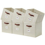 Collapsible Storage Cube with Label, 11-in, 6-pk, Beige K2K5 - product image 1