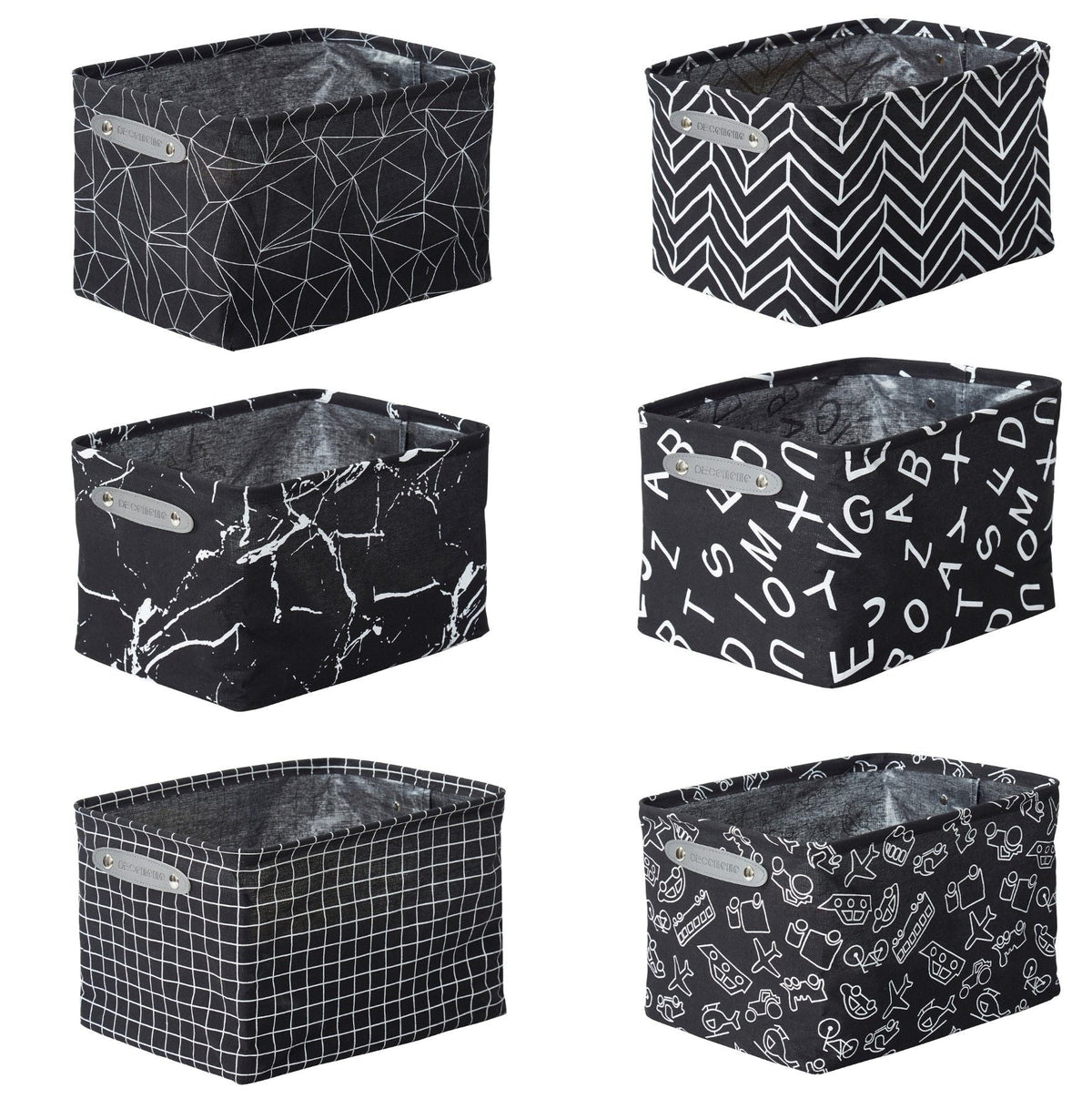 Large Water Resistant Storage Bin, 15-in x 11-in x 9.5-in, 6-pk, White Pattern X2U2 - product image 1