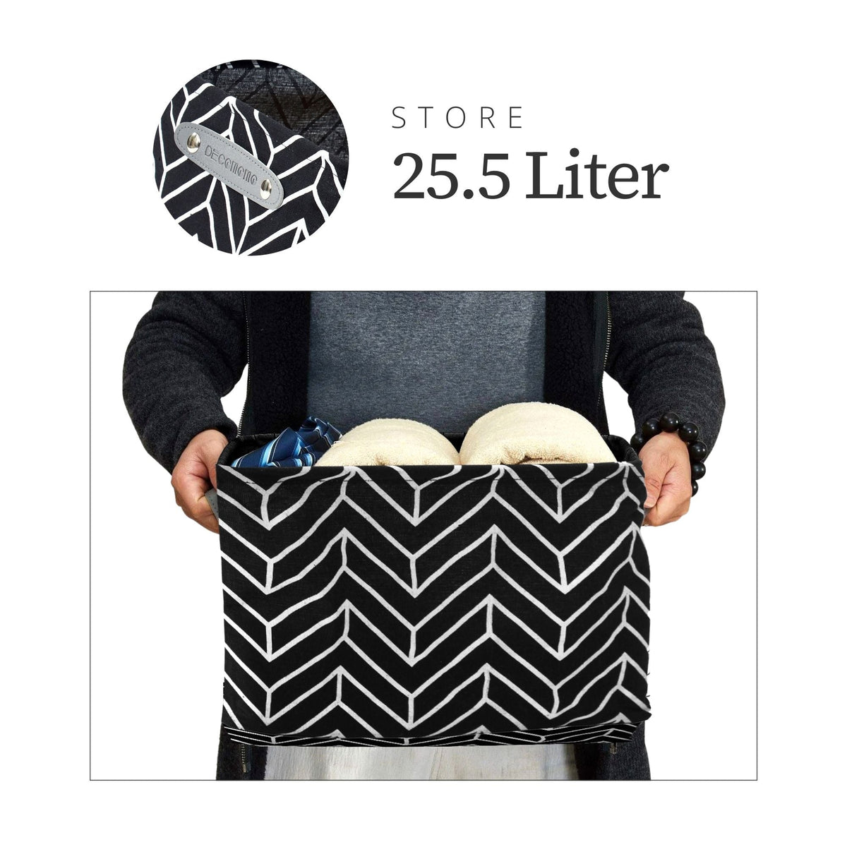 Large Water Resistant Storage Bin, 15-in x 11-in x 9.5-in, 6-pk, White Pattern X2U2 - product image 2