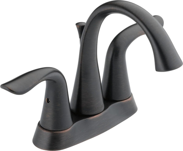 Faucet Lahara Double Handle Rigid Spout 4-in Centerset Bathroom Sink Faucet, WaterSense Certified, Venetian Bronze A5U6