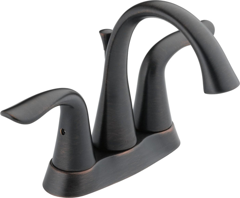 Faucet Lahara Double Handle Rigid Spout 4-in Centerset Bathroom Sink Faucet, WaterSense Certified, Venetian Bronze A5U6