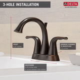Faucet Lahara Double Handle Rigid Spout 4-in Centerset Bathroom Sink Faucet, WaterSense Certified, Venetian Bronze A5U6 - product image 2