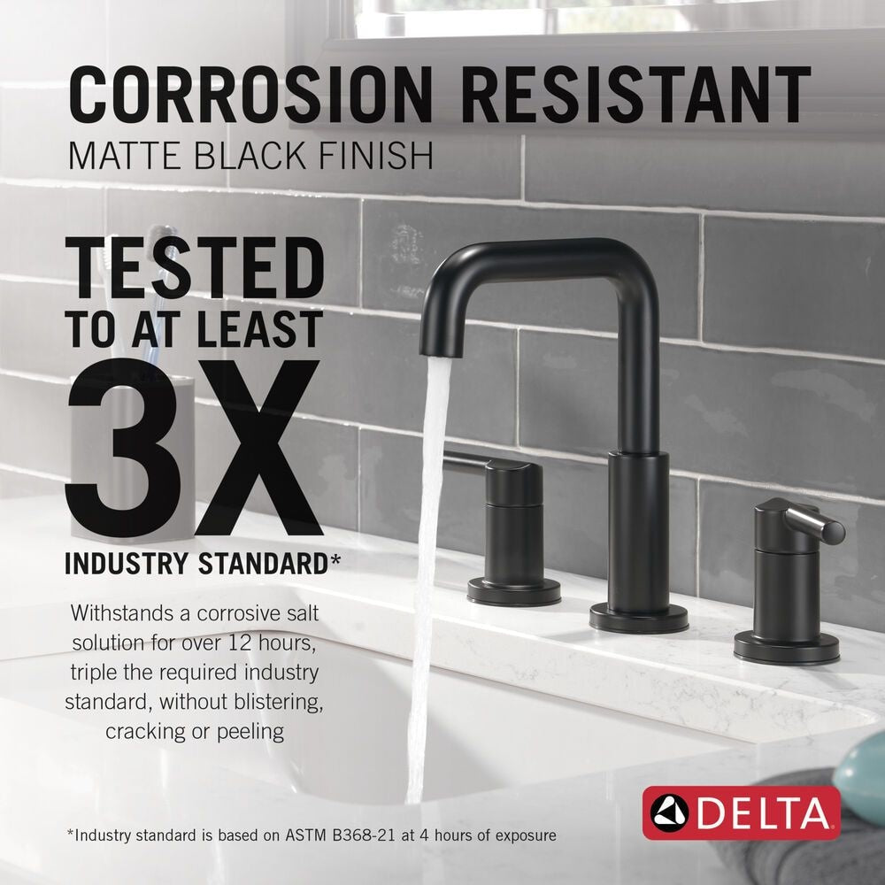 Two Handle Widespread Bathroom Faucet, Matte Black G8H6 - product image 3