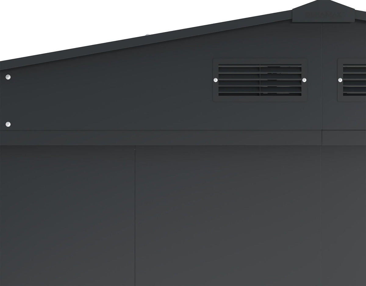 Metal Outdoor Storage Shed with Steel Frame, Dark Grey, 10-1/2-ft x 8-ft G8A7 - product image 5