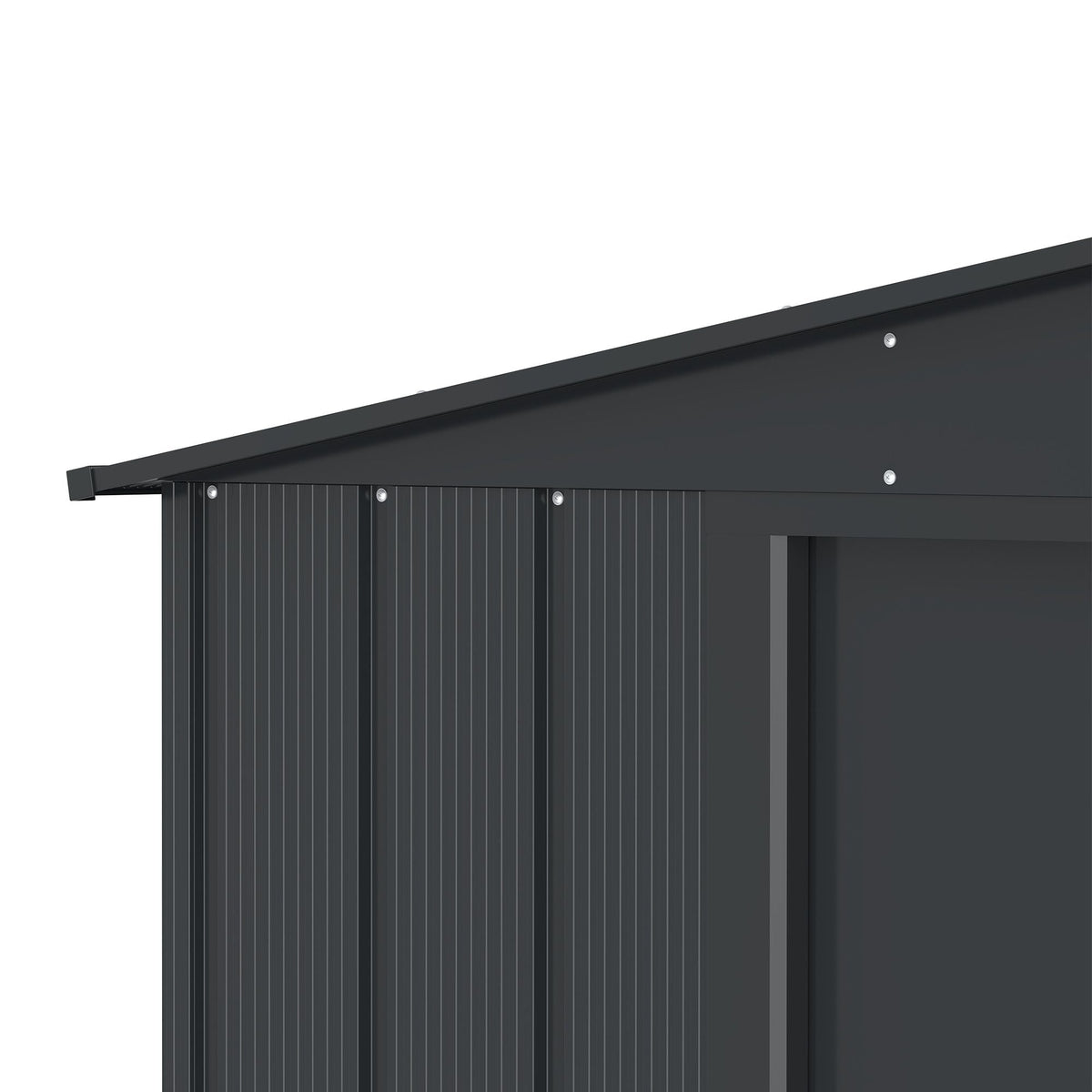 Metal Outdoor Storage Shed with Steel Frame, Dark Grey, 10-1/2-ft x 8-ft G8A7 - product image 6