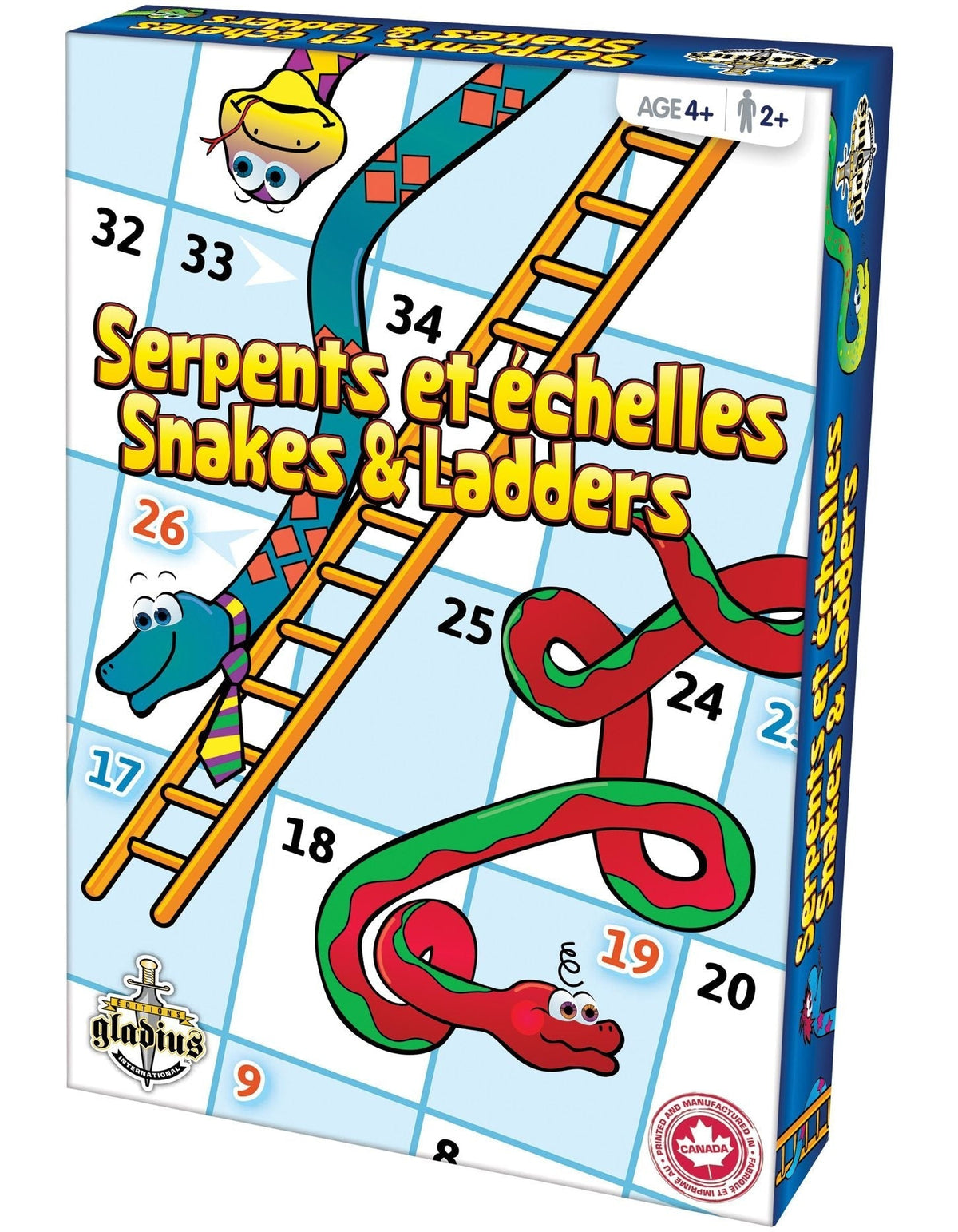 Gladius Snakes & Ladders Classic Family Board Game Set, Ages 4+ Y1J8 - product image 1