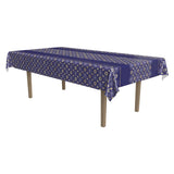 Ramadan Rectangle Plastic Reusable Table Cover, Navy Blue/Gold, 54 x 108-in, for Religious Party/ Mubarak/Ramadan Q4U4 - product image 1