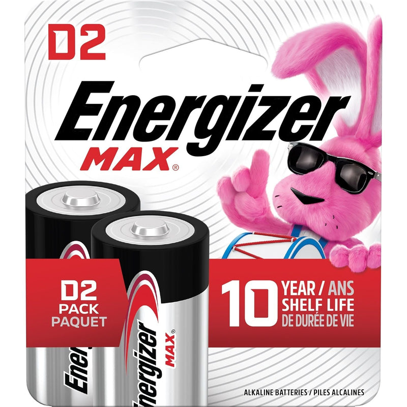 Max 2-pk D Alkaline Batteries, Long Lasting, All Purpose N3I5