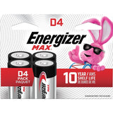 Max 4-pk D Alkaline Batteries, Long Lasting, All Purpose E0B2 - product image 1
