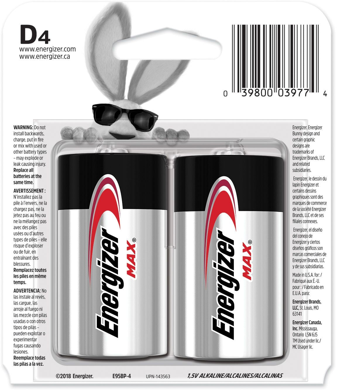 Max 4-pk D Alkaline Batteries, Long Lasting, All Purpose E0B2 - product image 3