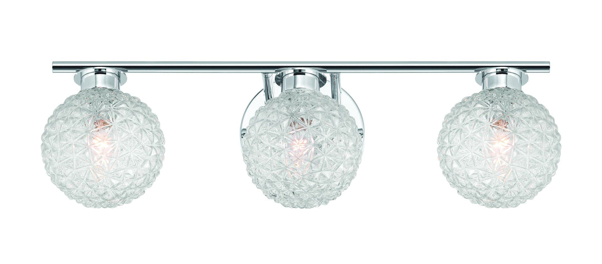 3-Light Chrome Vanity Light with Diamond Shades V1F3 - product image 7