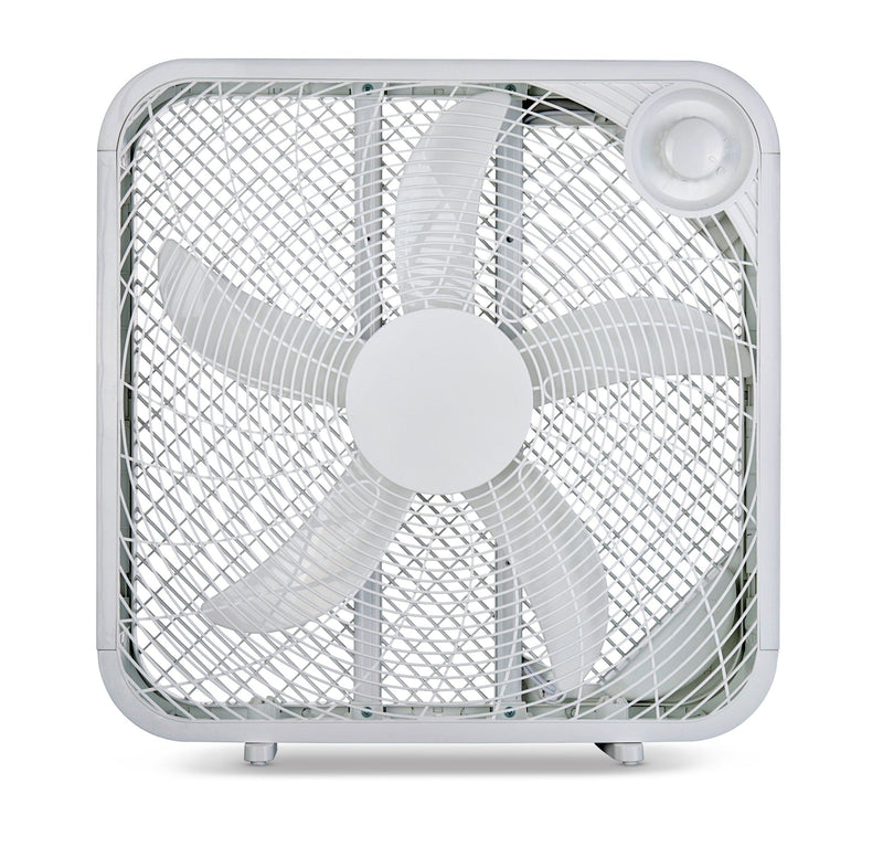 Plastic 5-Blade Portable Box/Floor Fan, 2-Speed, White, 20-in R2V9