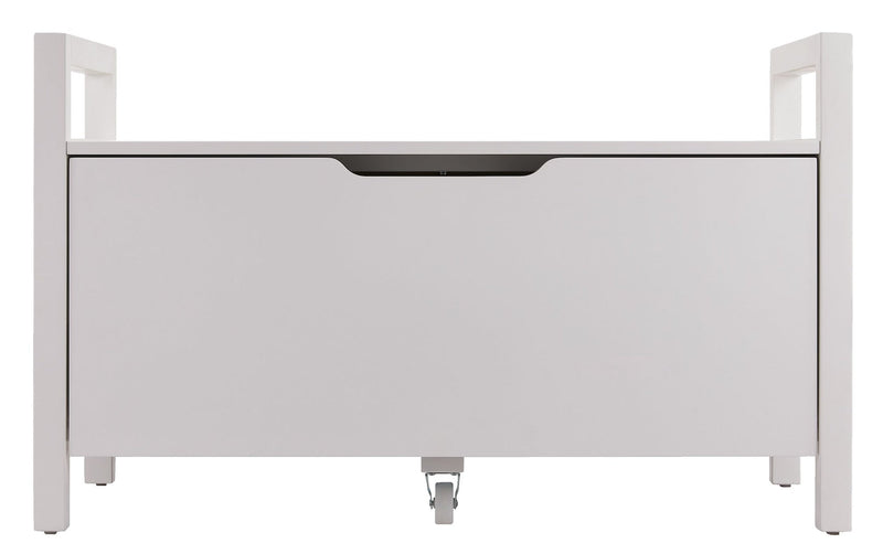 Pull-Out Storage Bench with Cut-out Handles, 36 x 17 x 22-in, White L7G3