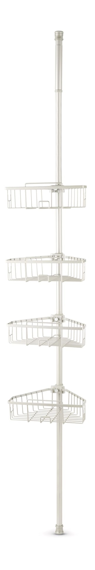 Rust-Resistant Adjustable Basket Tension Pole Shower Caddy, Nickel, 108-in x 11-in x 9-in I6X4