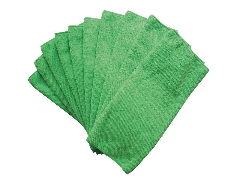 All-Purpose Machine Washable Microfibre Cloths, Green, 10-pk N3E8