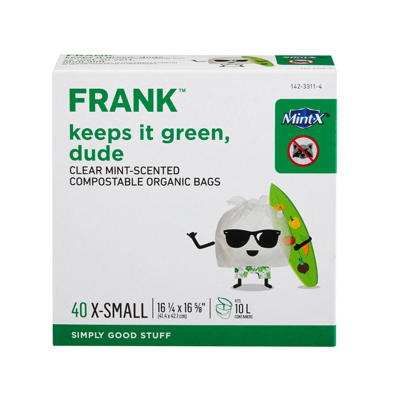 Extra-Small Organic Mint Scented Compostable Food Waste Bags, 40-pk, Clear, 10-L K9T4