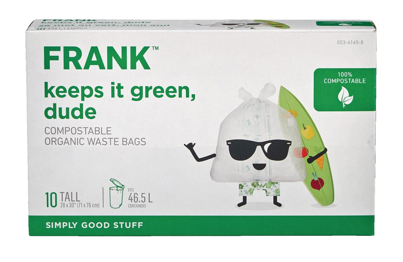 Tall Organic Compostable Food Waste Bags, 10-pk, 49-L C6K3