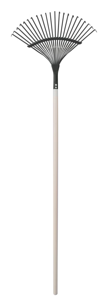 Garden Club 16-in Wide Metal 22-Tine Leaf Rake, 48-in Hardwood Shaft K6I1