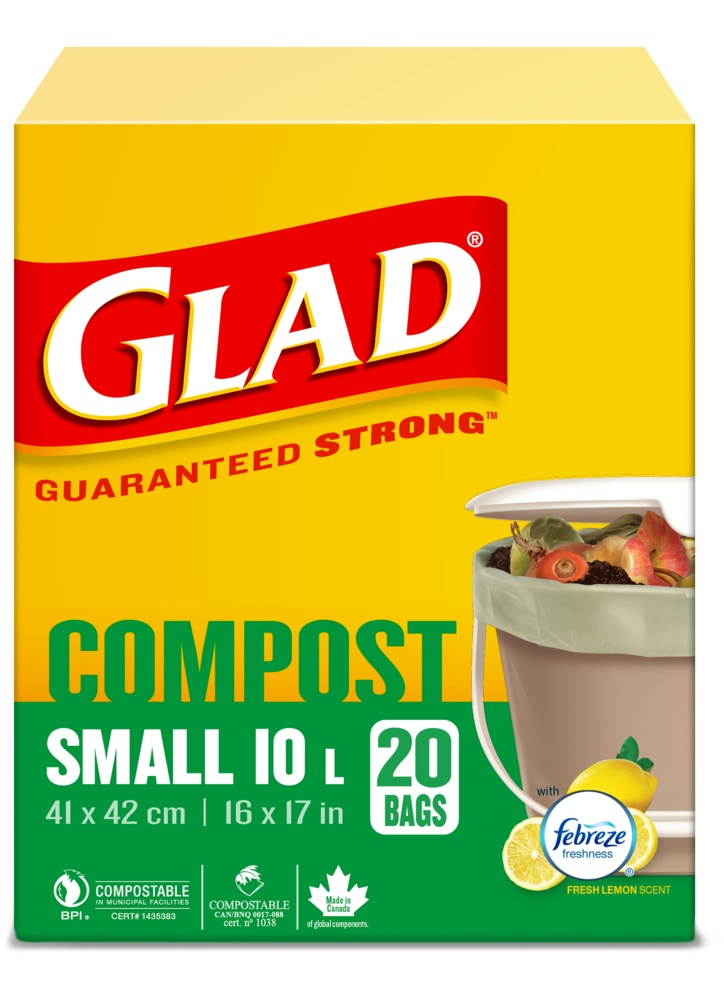 Small 100% Compostable Febreze Lemon Scented Food Waste Bags, 20-pk, 10-L T1W6 - product image 2