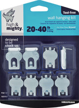 High & Mighty DrywAll Hanger, For Hanging Frames, No Tools Required, 40-lb Capacity, Silver, 8-pk F0S3 - product image 1