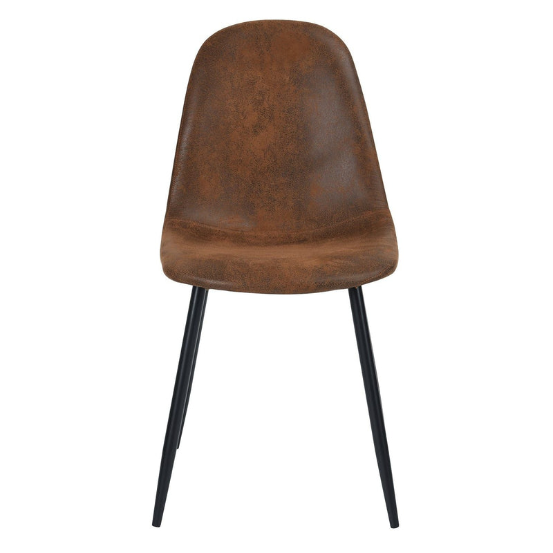 Mid-Century Dining Chairs, Brown Suede, 4-pk M6N5