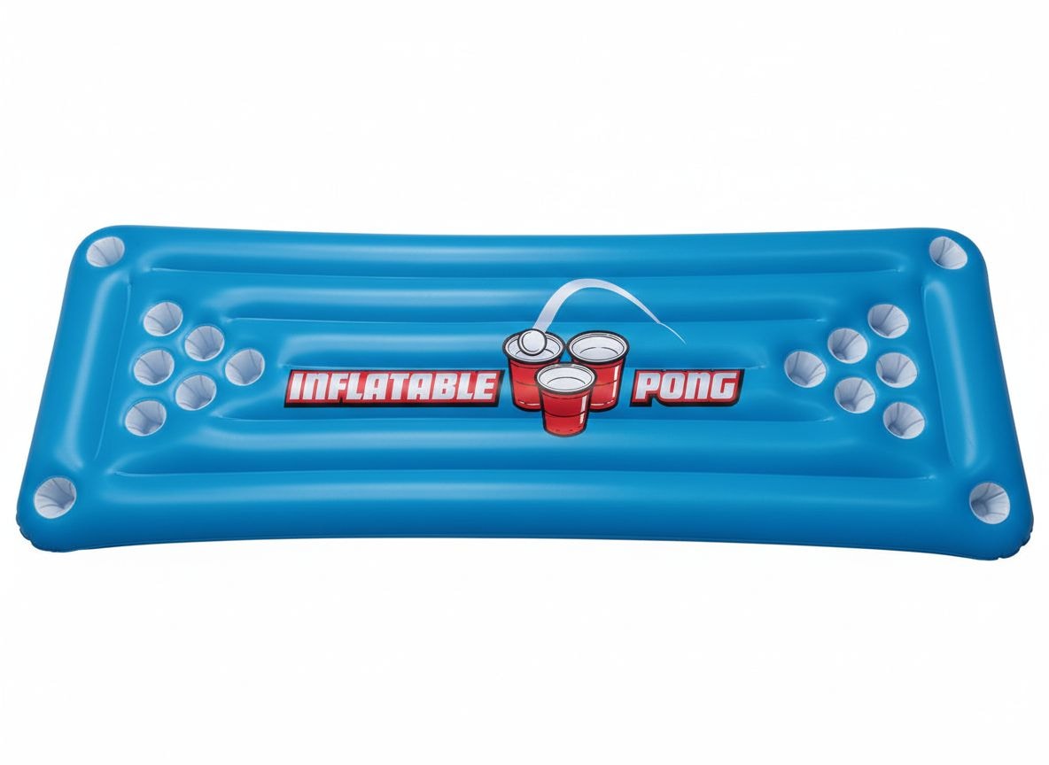 Beer Pong Pool Game, Blue, 71-in, for Beach/Pool Fun Activities M6R3 - product image 1